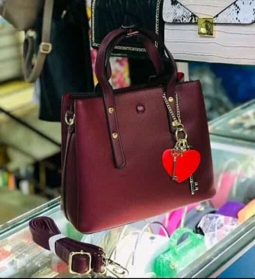 Women Handbags Fashion Leather maroon